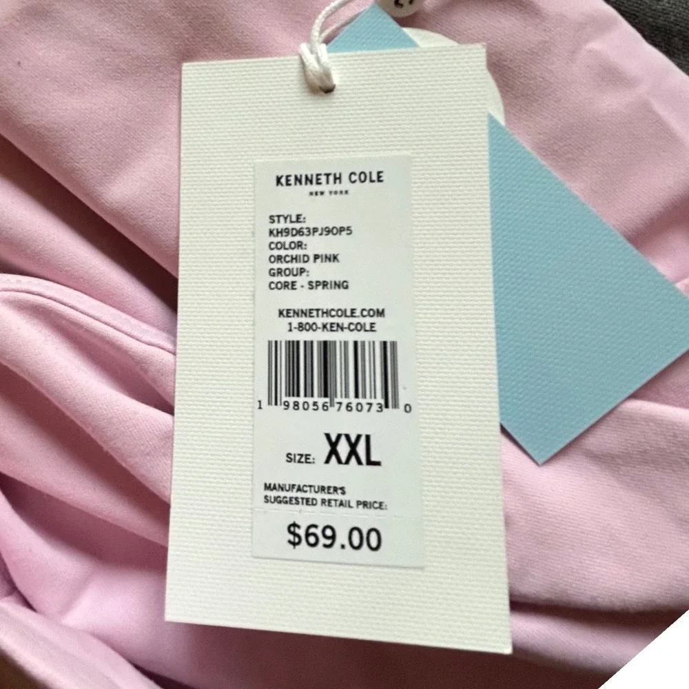 Kenneth Cole Golf Mens XXL Quarter Zip Pullover Orchid Pink KH9D63PJ90P5 NEW